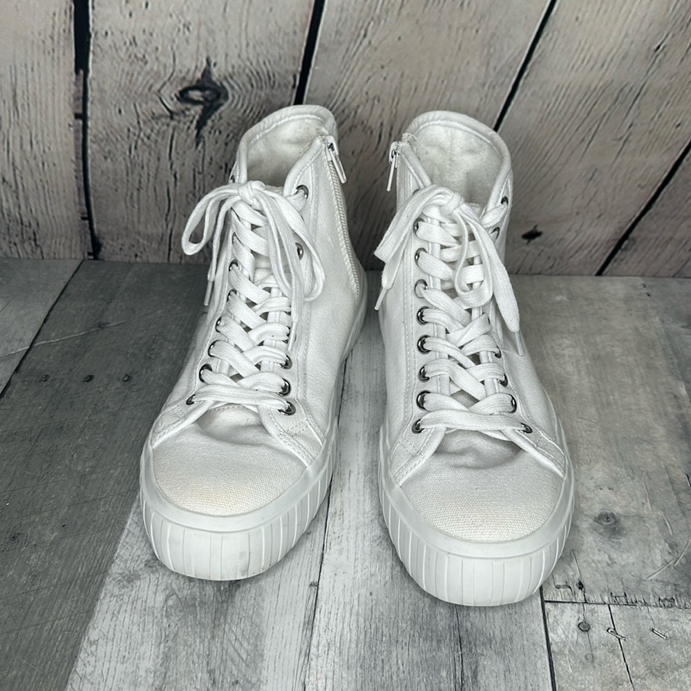 Steve Madden Side Zip High Top Sneakers Size 8.5 - Picture 2 of 8